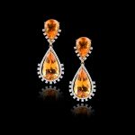 Citrine & Diamond Earring