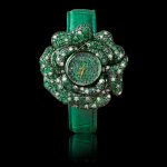 Emerald & diamond flower watch