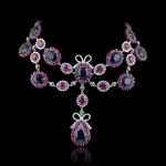 Diamonds, blue sapphire & ruby necklace