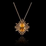 Yellow citrine rays pendant