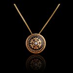 Black enamelling gold pendant