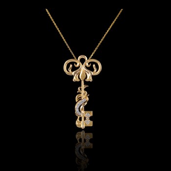 Diamond Gothic Key Pendant