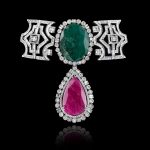 Ruby, emerald & diamond necklace