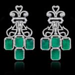 Diamond & emerald earring