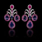 Blue Sapphire & Ruby Earring