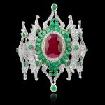 Ruby,Emerald & Diamond Falcon Cuff