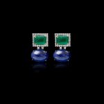 Emerald,Tanzanite & Diamond Earring