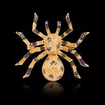 Yellow Sapphire & Black Diamond Spider Brooch
