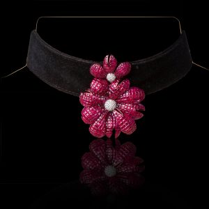 Ruby & Diamond Velvet Choker