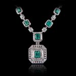 Emerald & diamond necklace