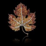 Sapphire & Diamond Maple Leaf Brooch