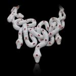 Diamond & ruby serpent necklace