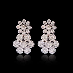 Diamond Flower Earrings