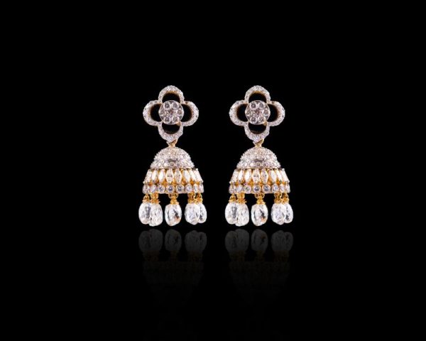 Diamond Rose Cut Jhumkas